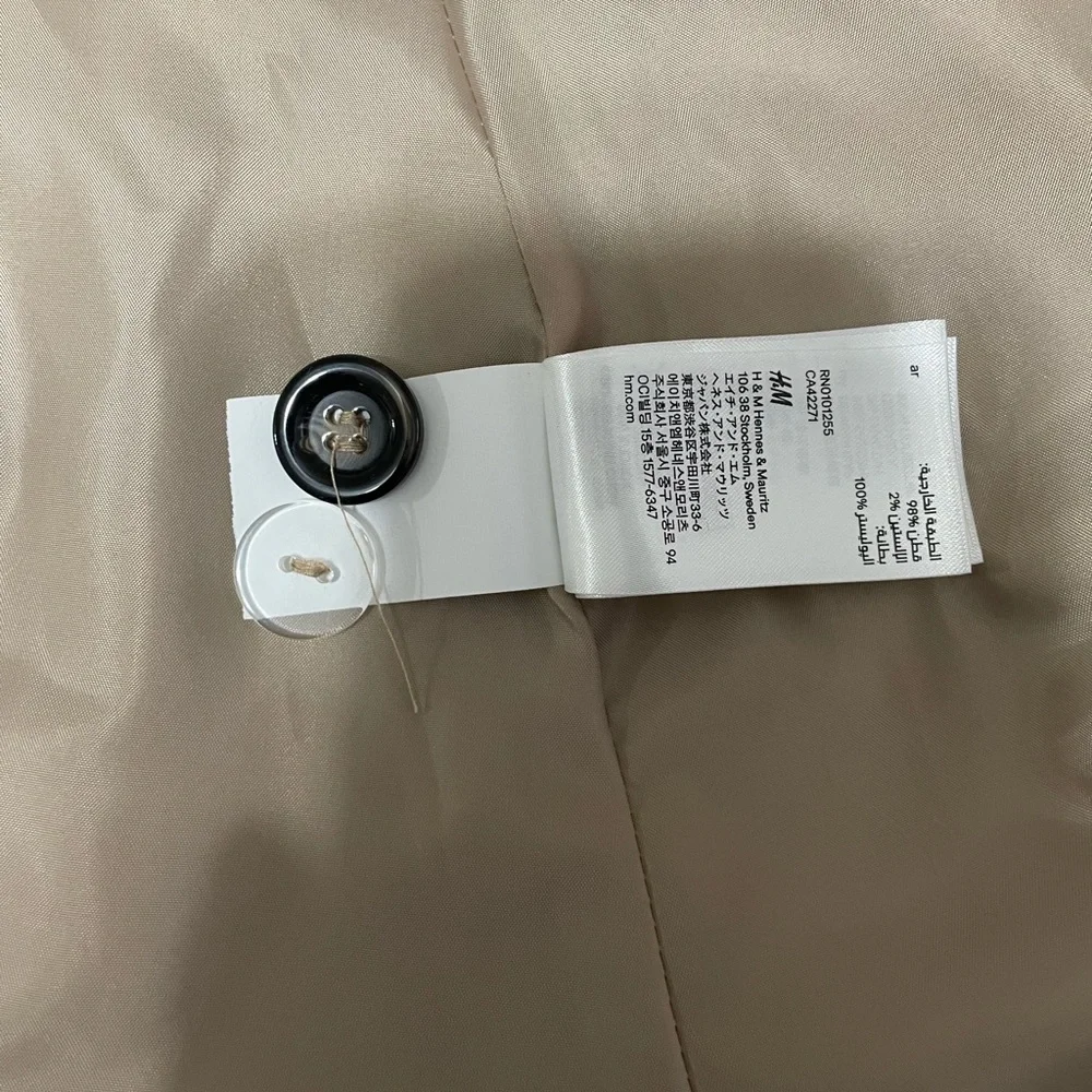 H&M Beige Double-Breasted Trench Coat - Picture 4 of 5